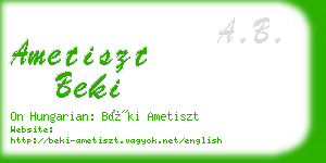 ametiszt beki business card